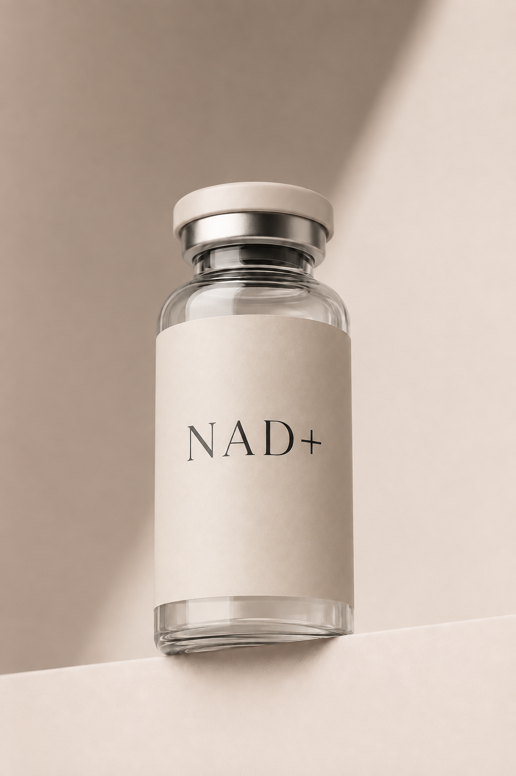 Aure NAD+ cellular support vial in soft daylight