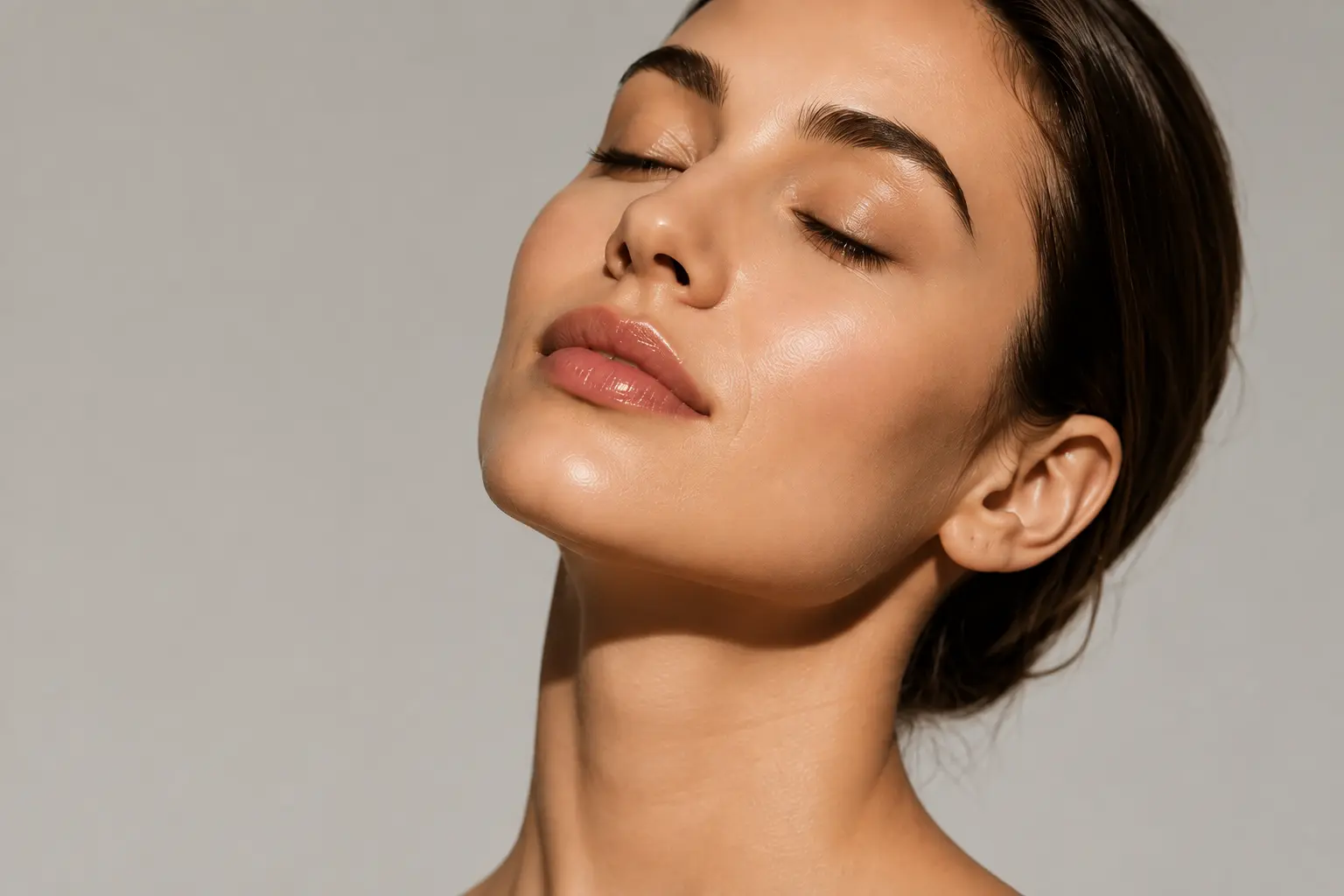 A woman with healthy glowing skin